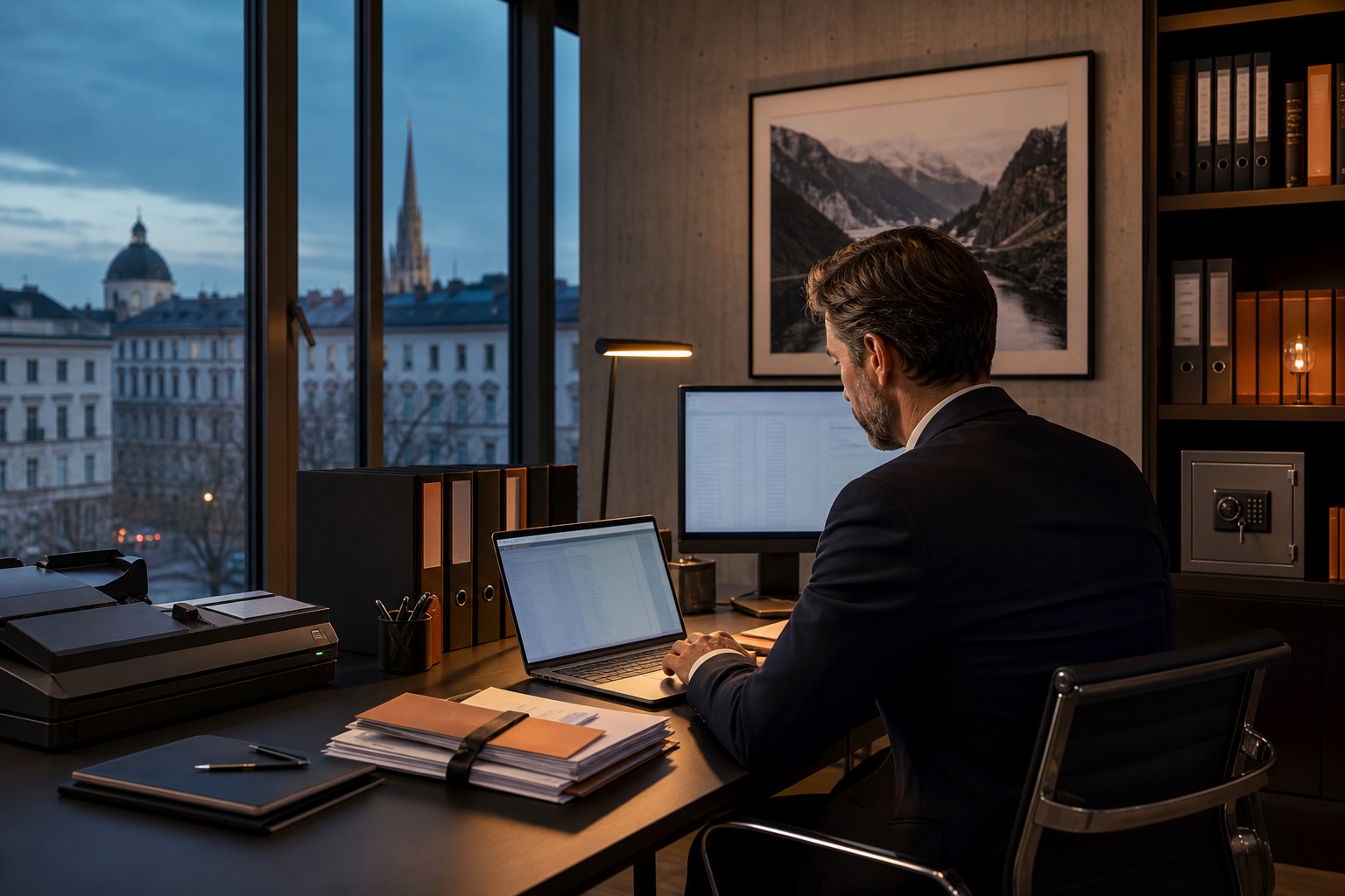 Vertrauliche digitale Aktenarbeit in einer Rechtsanwaltskanzlei